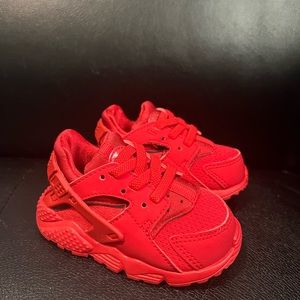 All Red baby Harraches size 4c